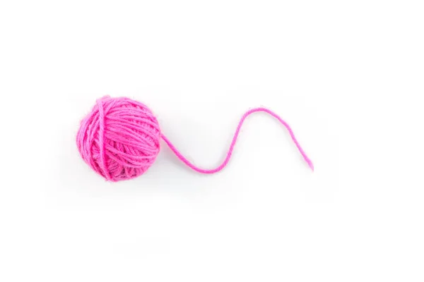 Yarn Color Pink White Background — Stock Photo, Image