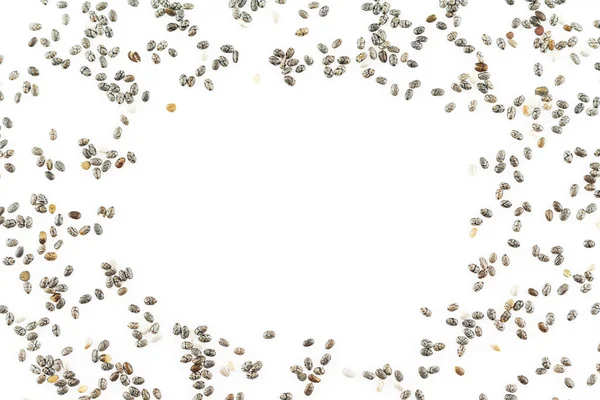 Chia Seeds Pile Border Texture Top View — Stock Photo, Image