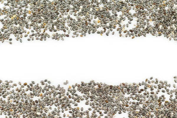 Chia Seeds Pile Border Texture Top View — Stock Photo, Image
