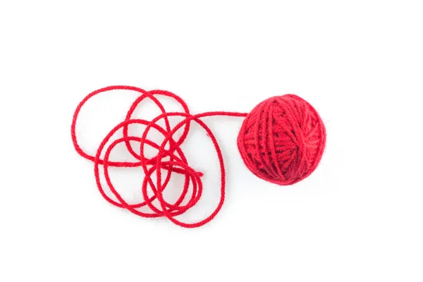 Yarn Color Red White Background — Stock Photo, Image