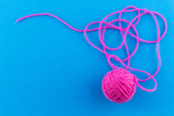 Yarn Color Pink Blue Background — Stock Photo, Image