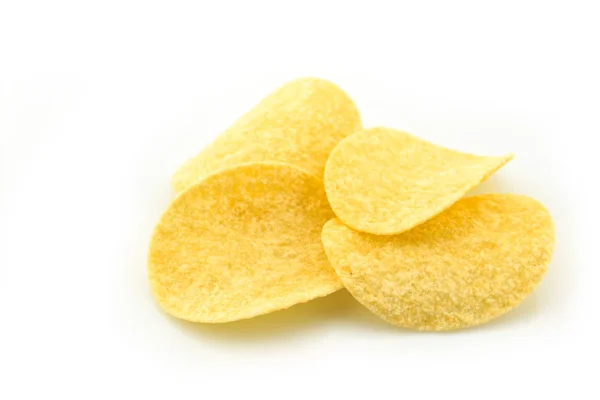 Potatis Chips Vit Bakgrund — Stockfoto