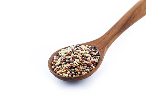 Quinoa Sked Vit Bakgrund Stockfoto