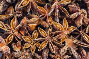 yıldız anason üst görünümde yakın çekim.