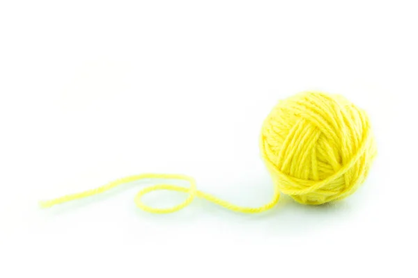 Yarn Color Yellow White Background — Stock Photo, Image