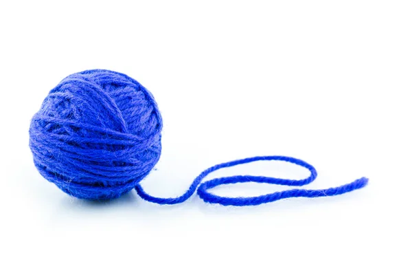 Yarn Color Blue White Background — Stock Photo, Image