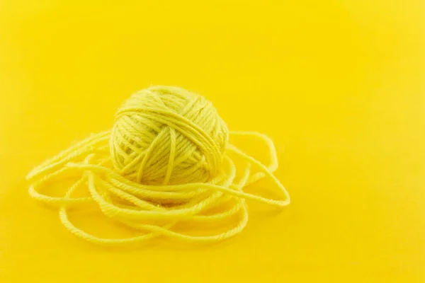 Yarn Color Yellow Yellow Background — Stock Photo, Image