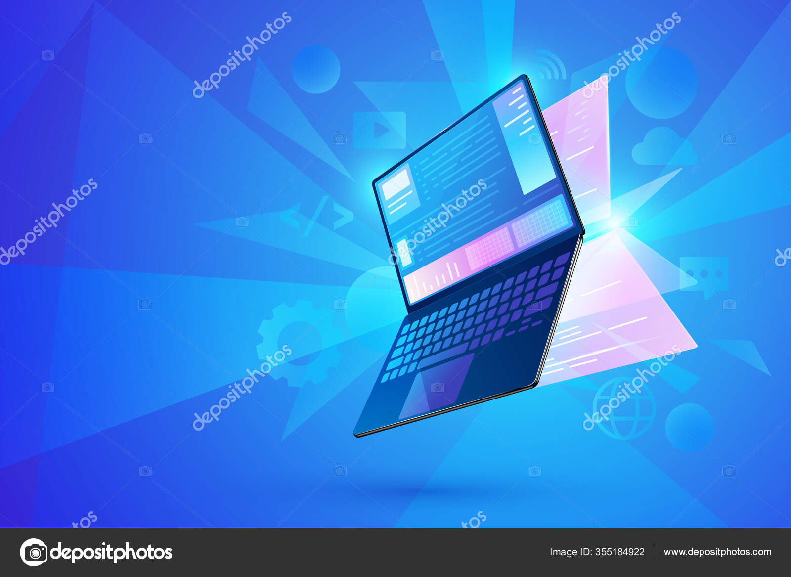 Software Development Concept User Interface Laptop Virtual Interactive ...