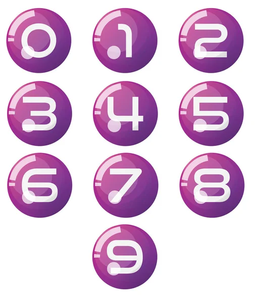 Vektor Čísla Nula Devět Realistickými Kuličkami Sada Čísel — Stockový vektor