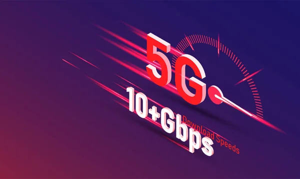 新しい第5世代のインターネットコンセプトのベクトル5Gネットワークインターネットワイヤレスの速度 — ストックベクタ