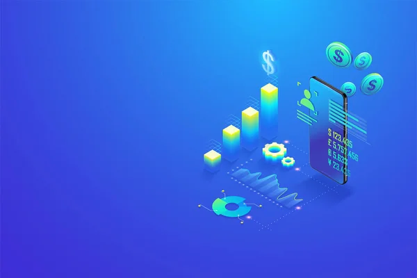 Return Investment Roi Financial Calculations Statistics Analysis Managing Financial Chart — Stock Vector