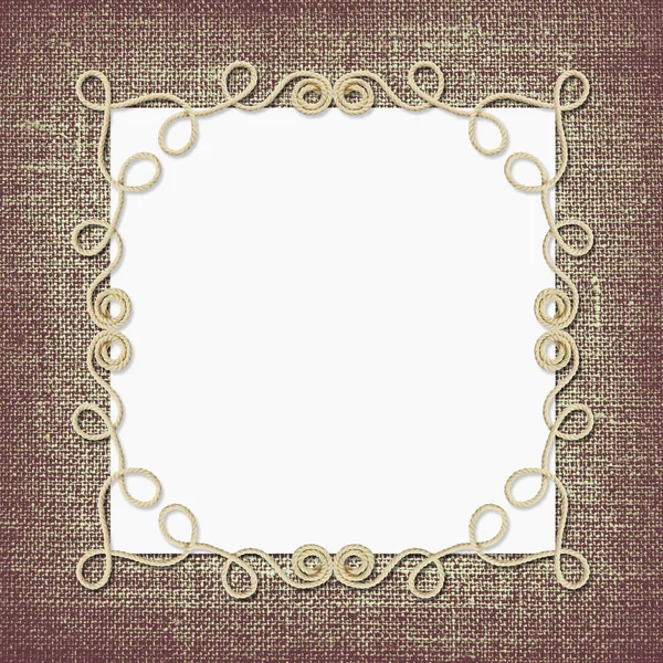 Beige cotton rope frame and a card