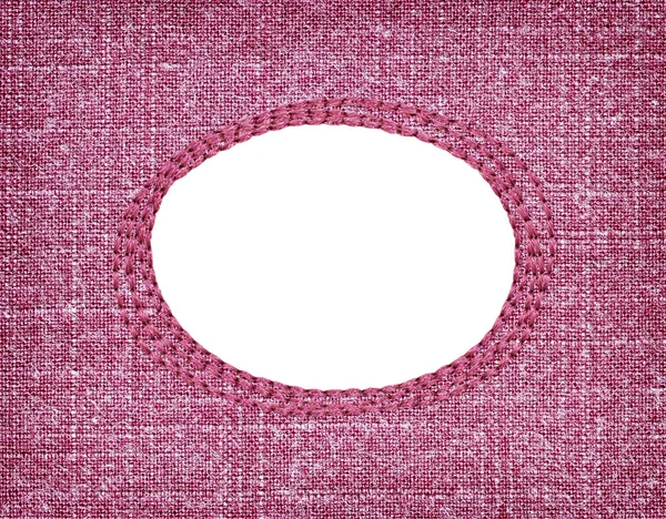 Stitch frame on purple canvas — Stock Photo, Image