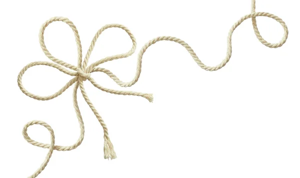 Біла хвиляста мотузка і лук в кутку розташування — стокове фото