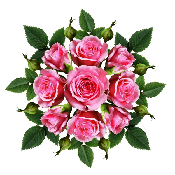 핑크 장미 꽃과 꽃 봉 오리의 꽃다발 주문 로열티 프리 스톡 이미지