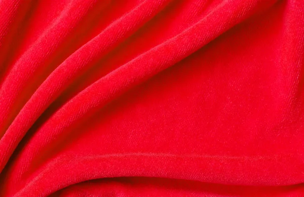 Rood gedrapeerd fluweel textiel — Stockfoto
