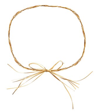 Frame with bow from raffia rope clipart