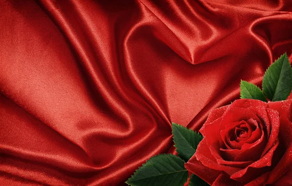 Red satin heart — Stock Photo, Image