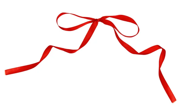 Czerwona wstążka jedwab kokarda — Zdjęcie stockowe