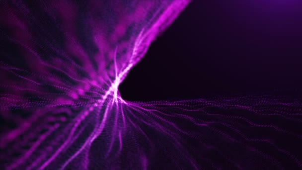 Abstrakte Partikel Hintergrund lila hd — Stockvideo