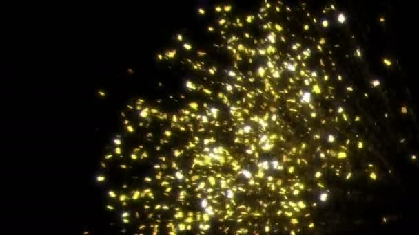 Gouden Confetti explosie - recht — Stockvideo