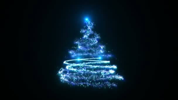 Funkelnder Weihnachtsbaum hd - blau — Stockvideo
