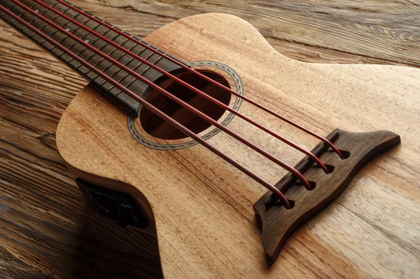 Koa ukulele bass — Stock fotografie
