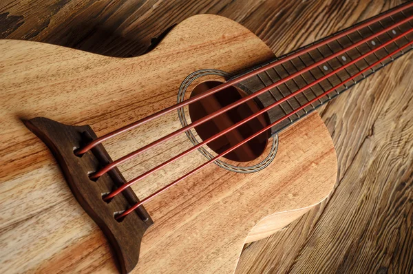 Hawaiian koa wood ukulele bass — Stockfoto