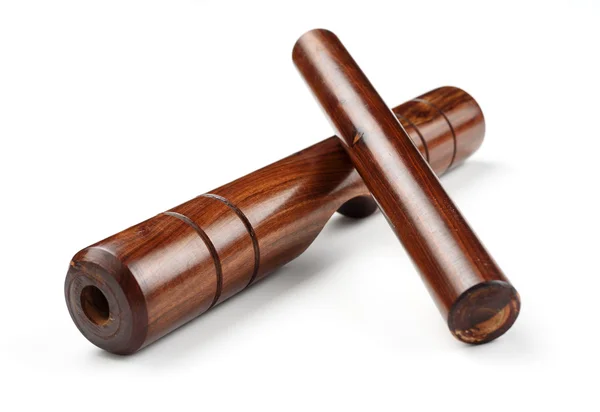 Latin wooden claves — Stockfoto