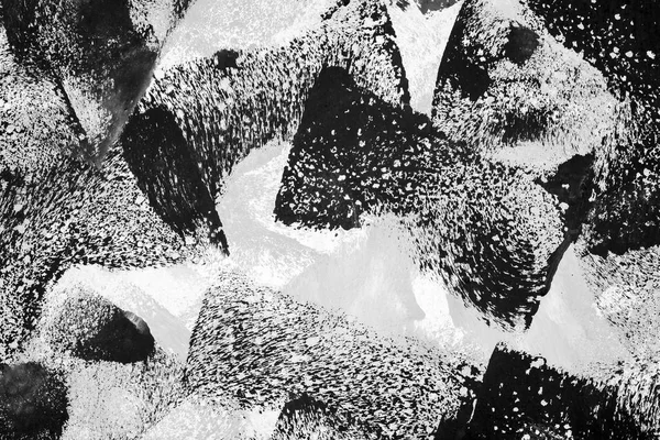 Schwarz-weiß handbemalter abstrakter Hintergrund — Stockfoto
