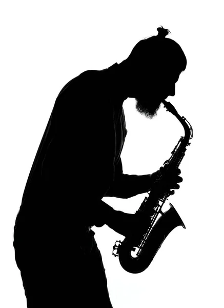 Форма хипстерского саксофониста — стоковое фото