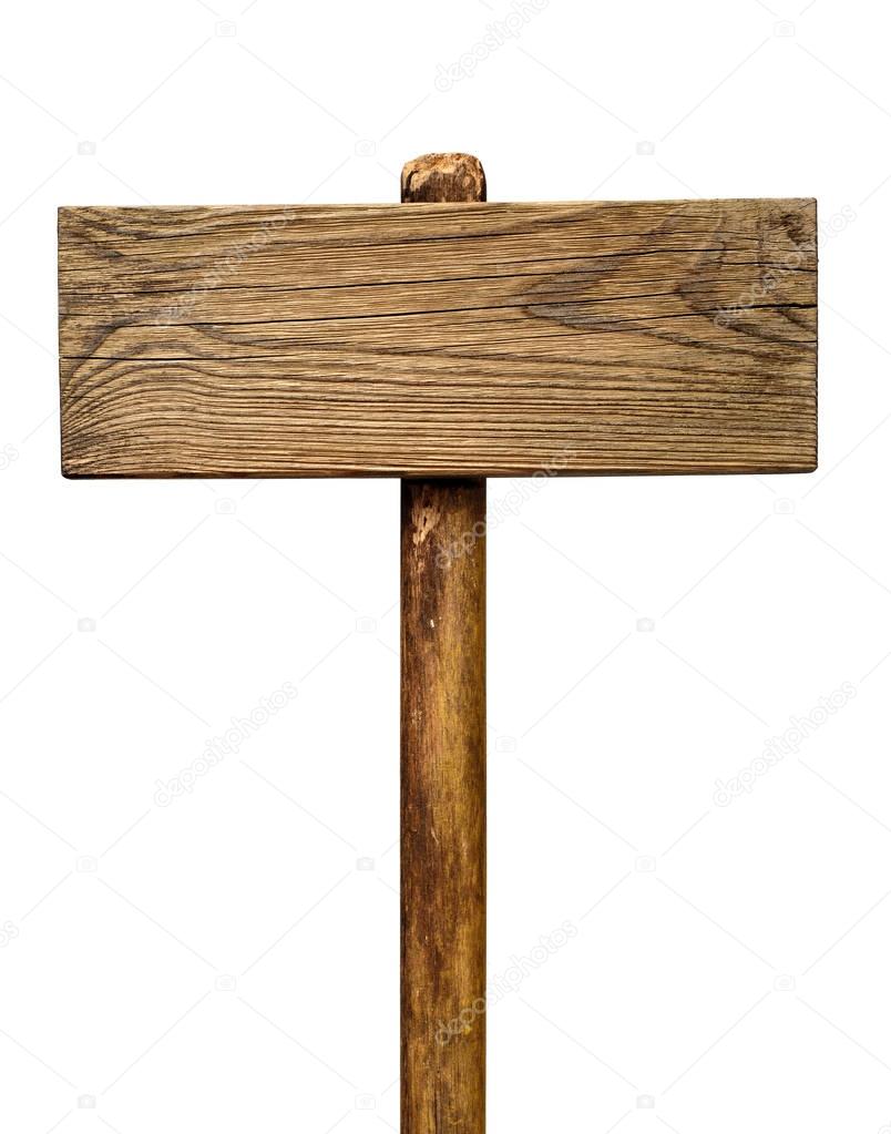 wooden signpost isolated