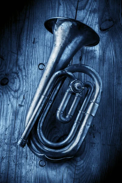 Antique milutary cornet blue image — Stock Photo, Image