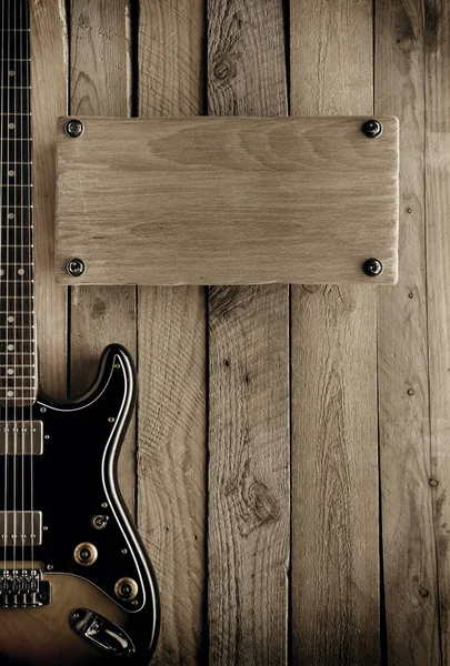Panneau de musique country sur mur en bois, image vintage — Photo
