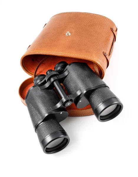 Vintage dalekohled s pouzdro — Stock fotografie