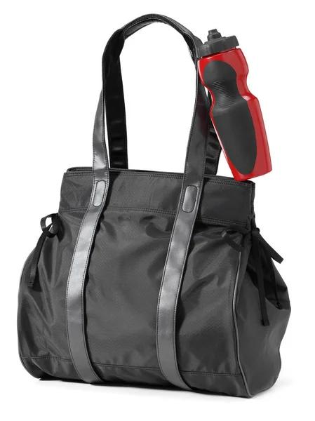 Black fitness bag for woman — Stock Photo, Image