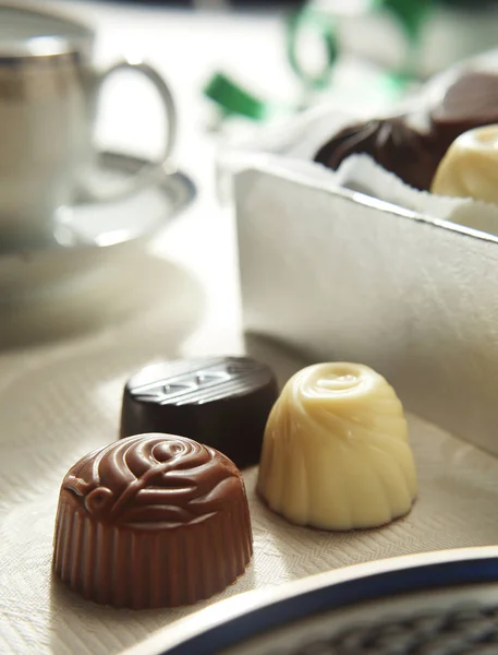 Chocolates on table — Stock Photo, Image
