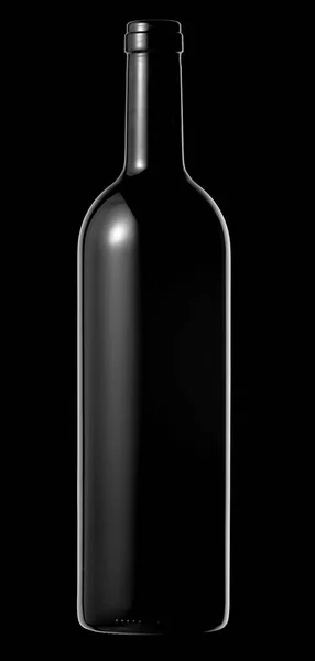 Botella de vino en negro — Foto de Stock