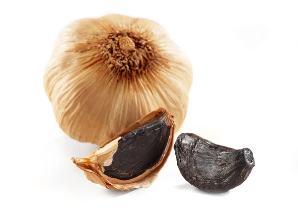 Black garlic isolated — Stock Photo, Image