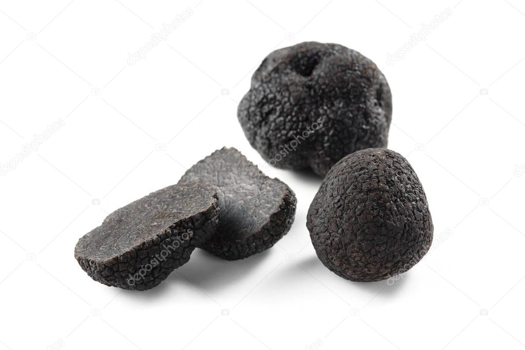 black truffles isolated