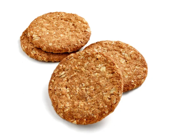 Havermoutkoekjes Geïsoleerd Wit — Stockfoto