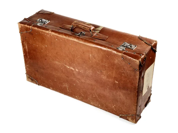 Vintage leather baggage isolated — Stock Photo, Image