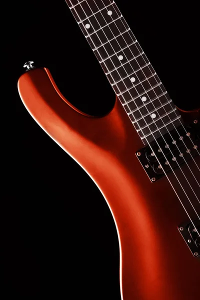 Guitarra roja elctric primer plano — Foto de Stock