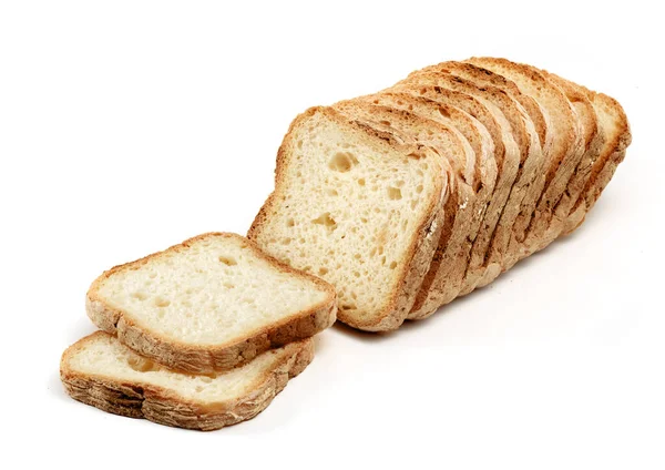 在白面包上筛分的麦片 — 图库照片