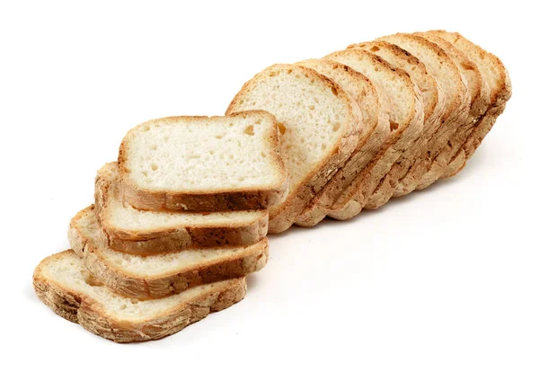 Sliced Wheat Bread Siolated White — Stock Photo, Image