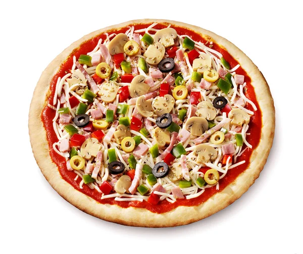 Pizza Klar Att Laga Mat Ugn Isolerad — Stockfoto