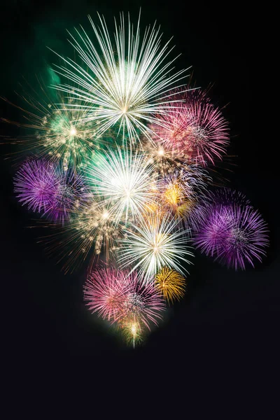 Colorful group of firework for celebration — Stock Photo, Image