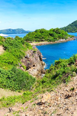 Deniz Manzaralı dağ ile Tayland Körfezi üzerinden