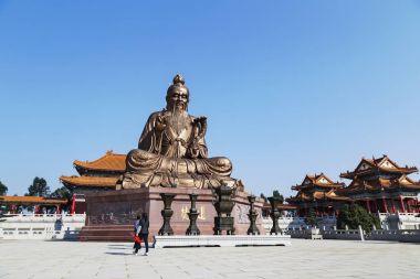 Laozi heykel yuanxuan taoist tapınakta guangzhou