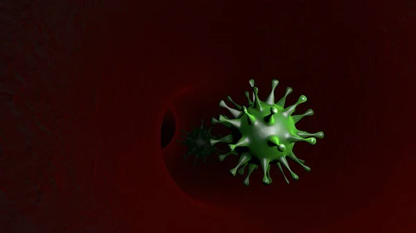 Coronavirus 2019 Ncov Inuti Människokroppen Influensautbrott Eller Koronvirus Influensa Illustration — Stockfoto